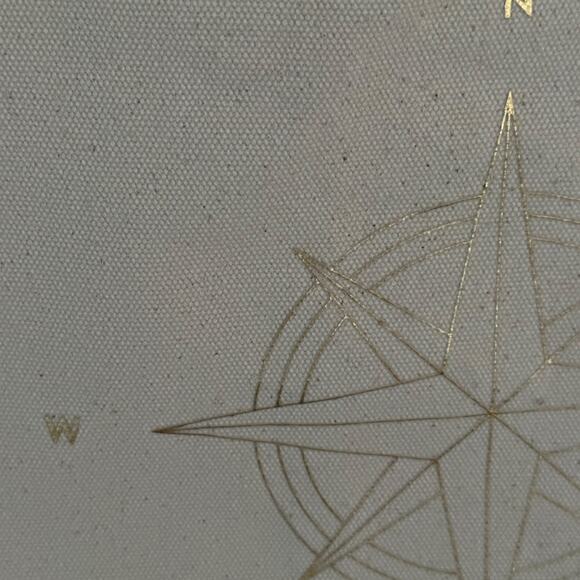 Fringe small canvas tote bag with gold North Star design NWOT - Picture 6 of 12